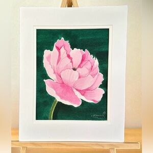 Hand-Made New Watercolor Art Peony